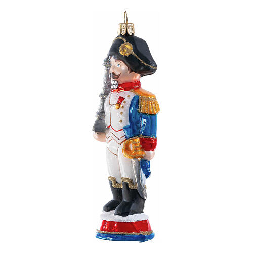 Christmas tree decoration: French nutcracker with Eiffel tower, blown glass, h 5 in 3