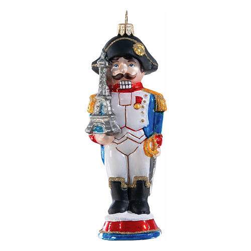 Addobbo vetro soffiato Nutcracker francese albero Natale altezza 13 cm 1