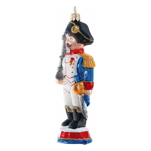 Addobbo vetro soffiato Nutcracker francese albero Natale altezza 13 cm 3