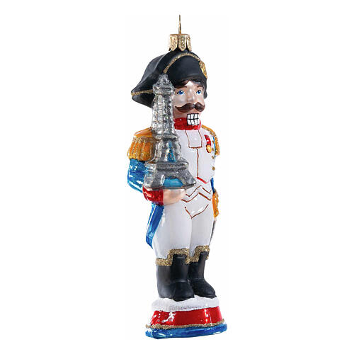 Addobbo vetro soffiato Nutcracker francese albero Natale altezza 13 cm 4