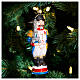 French Nutcracker blown glass Christmas tree ornament, height 13 cm s2