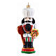 Decorazione natalizia albero Nutcracker italiano vetro soffiato altezza 13 cm s1