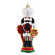 Decorazione natalizia albero Nutcracker italiano vetro soffiato altezza 13 cm s1