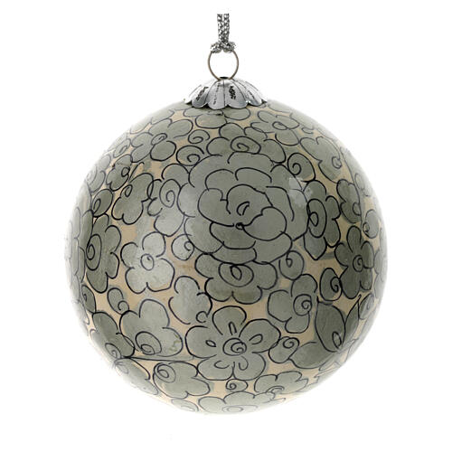 Luxury box of papier-mâché Christmas balls, set of 6, 3 in 3