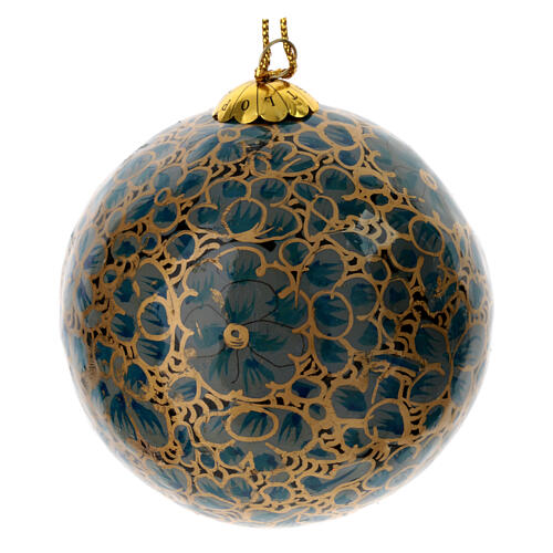 Luxury box of papier-mâché Christmas balls, set of 6, 3 in 4