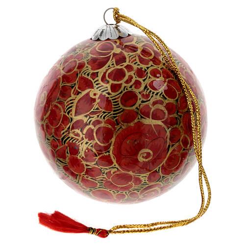 Luxury box of papier-mâché Christmas balls, set of 6, 3 in 9