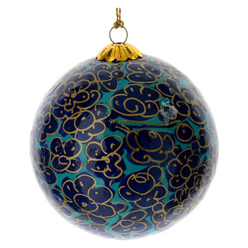 Christmas baubles in luxury box 6 pcs colored paper mache 80 mm 5