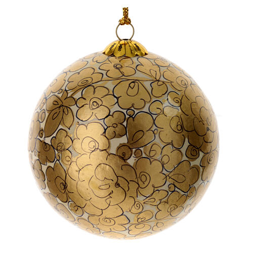 Christmas baubles in luxury box 6 pcs colored paper mache 80 mm 7
