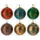 Luxury box of papier-mâché Christmas balls, floral set of 6, 3 in s1