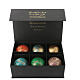 Luxury box boules sapin Noël 6 pcs colorées papier mâché 80 mm s2