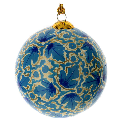 Luxury box of papier-mâché Christmas balls, Autumnal set of 6, 3 in 5