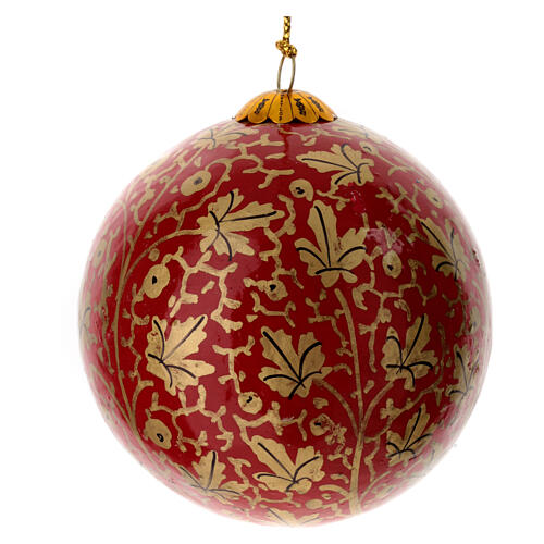 Luxury autumnal Christmas balls box 6 pcs paper mache 80 mm 3