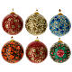 Luxury autumnal Christmas balls box 6 pcs paper mache 80 mm s1