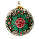 Luxury autumnal Christmas balls box 6 pcs paper mache 80 mm s8