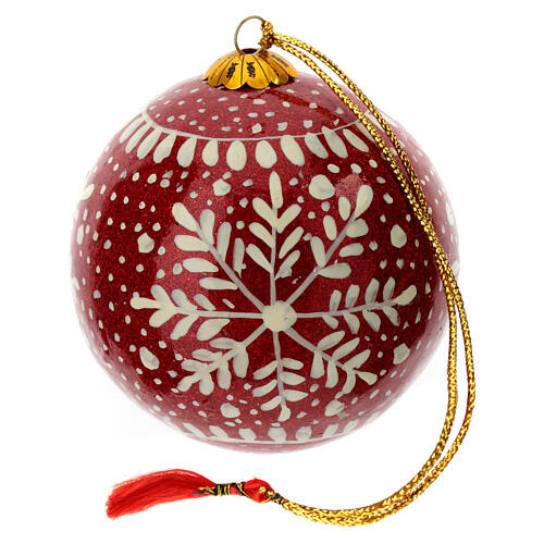 Geschenkbox „Frozen“, 6 Weihnachtskugeln aus Pappmaché, Ø 7,5 cm 15