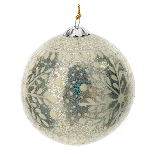 Luxury box of papier-mâché Christmas balls, Frozen set of 6, 3 in 14