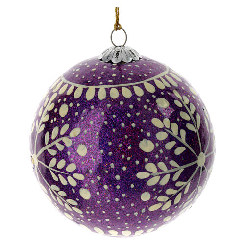 Luxury Christmas tree balls Frozen, 6 pcs in paper mache 80 mm 10