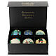 Luxury box 6 pcs boules sapin Noël en papier mâché Snowy Christmas 80 mm s2