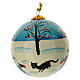 Luxury box of 6 pcs Snowy Christmas paper-mache Christmas tree baubles 80 mm s8