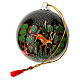 Black Christmas tree ball with animals, papier-mâché, 3 in s4