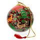 Pallina natale rossa animali in cartapesta 80mm s3