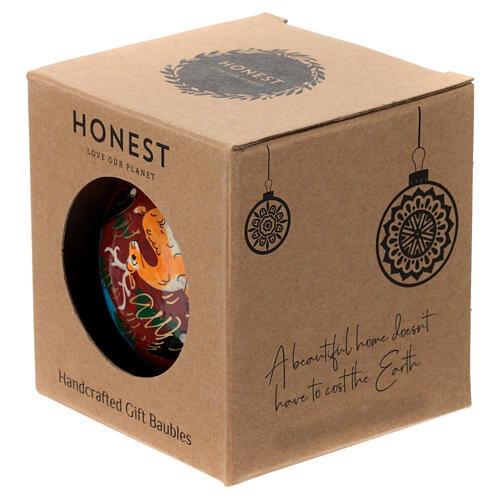 Weihnachtskugel „Freunde des Waldes“, himmelblau, Pappmaché, Ø 7,5 cm 5