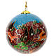 Christmas tree ball, animals on light blue background, papier-mâché, 3 in s3