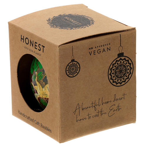 eihnachtskugel „Waldtiere“, blau, Pappmaché, Ø 7,5 cm 4