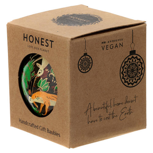 Weihnachtskugel „Waldtiere“, smaragdgrün, Pappmaché, Ø 7,5 cm 4