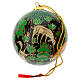 Pallina albero Natale verde smeraldo animali in cartapesta 80 mm s3