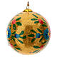 Christmas tree ball Alizeh, glittery gold papier-mâché, 3 in s2