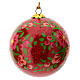 Boule sapin Noël pailletée rouge papier mâché Alizeh 80 mm s2