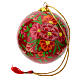 Boule sapin Noël pailletée rouge papier mâché Alizeh 80 mm s3