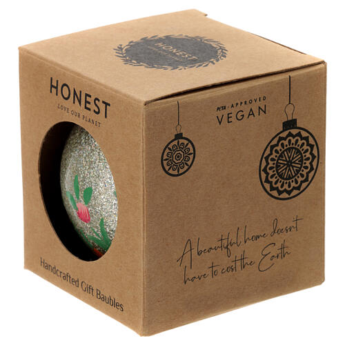 Weihnachtskugel „Alizeh“, Pappmaché, glitzernd silber, Ø 7,5 cm 4