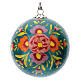 Alizeh Christmas ball, papier-mâché, turquoise glitter and floral pattern, 3 in s1