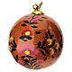 Orange Christmas ball Alizeh, floral pattern on glitter, papier-mâché, 3 in s1