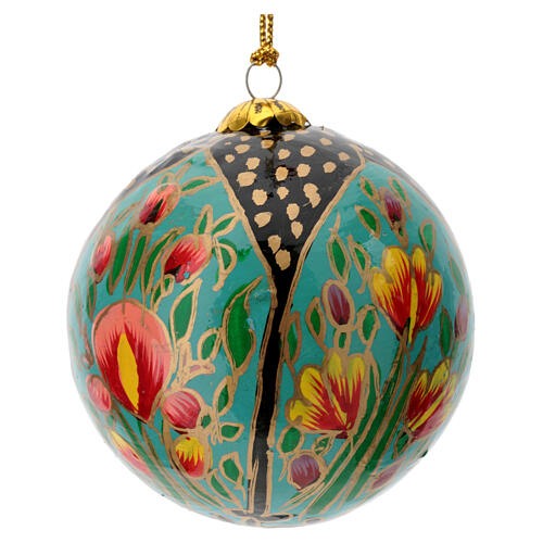 Pallina cartapesta con tulipano 80 mm albero Natale 2