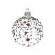 Glass Christmas balls with glittery dots, 3 in, set of different colours s4