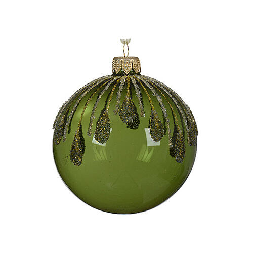 Glass Christmas balls with vertical drops, different colours, 3 in 4