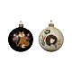 Opaque glass Christmas balls with forest animals, 3 in s5