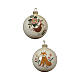 Forest animals 80 mm matte enameled glass bauble s4