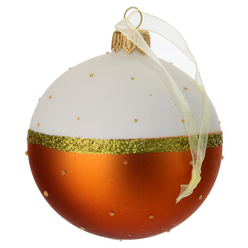 Boule de Noël en verre matte 80 mm fleur rétro 4