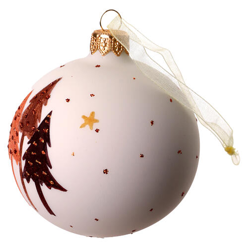 Glass Christmas balls, set of 6, dots trees and stars, 3 in 4