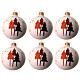 Palline di Natale set 6pz in vetro alberi pois stelle 80 mm s1