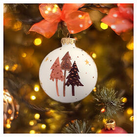 Glass Christmas baubles set of 6 pcs trees polka dots, stars 80 mm