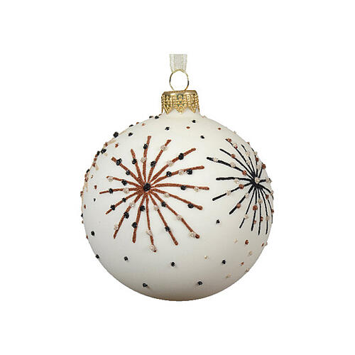 Christmas balls, mixed warm colours and white, opaque glass, 3 in 2