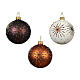 Christmas balls, mixed warm colours and white, opaque glass, 3 in s1