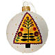 Opaque glass Christmas ornaments, traditional folklore patterns, 3 in s3