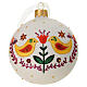 Boule de Noël verre mat décoration motifs traditionnels populaires colorés 80 mm s1