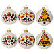 Opaque glass bauble with popular colored decoration 80 mm s2